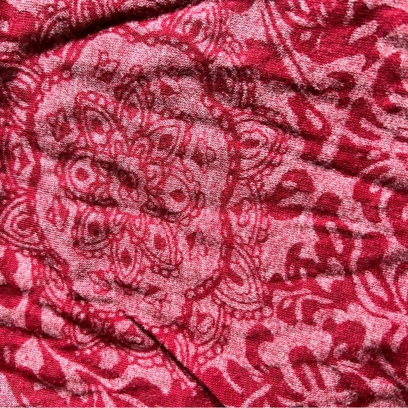 No brand tag, red floral infinity scarf, OS - Picture 2 of 2